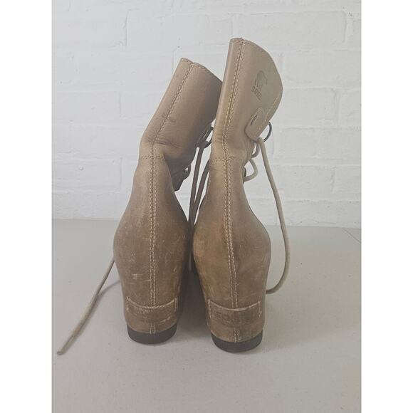 Sorel Women's Joan of Arctic Wedge Mid Boots Waterproof Leather Tan Size 6.5 - Picture 4 of 7